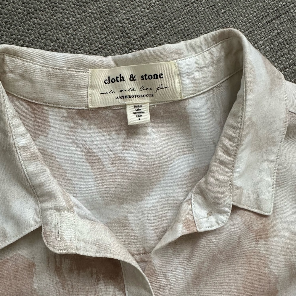Anthropologie Cloth & Stone Women’s Cream and Tan Shirt